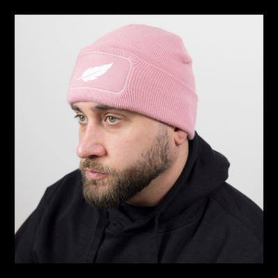 Bonnet Rose avec Plume en blanc – Image 4