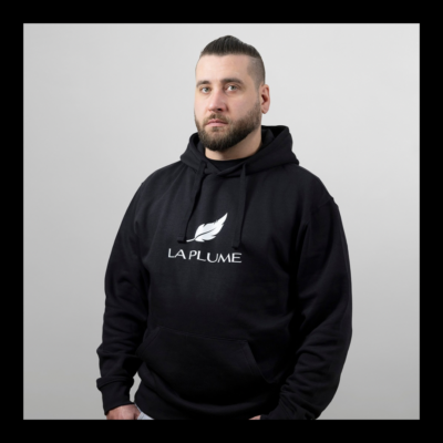 Hoodie noir Unisexe - Logo officiel en blanc – Image 2